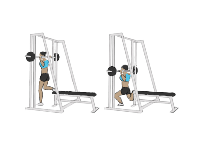 Squat bulgare à la Smith machine