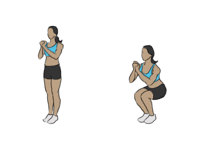 Squat jambes serrées