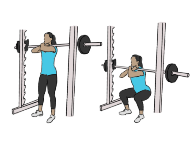 Front squat à la Smith machine