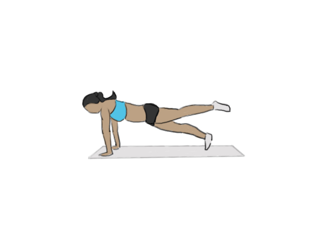 Tirage de jambe en gainage haut