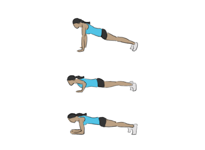 Pompe puis gainage bas