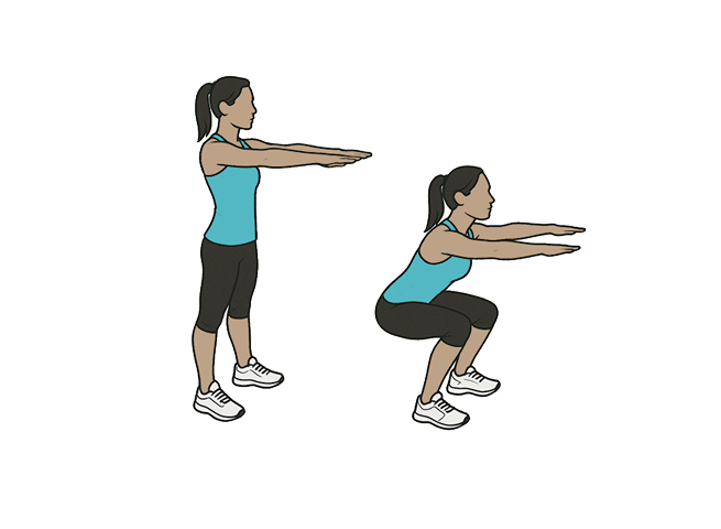 Squat sans charge