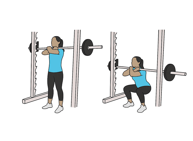 Front squat à la Smith machine