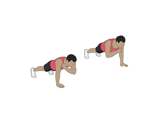 Toucher d'épaule en gainage haut