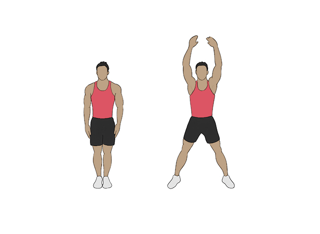 Sauts avec écart (jumping jacks)