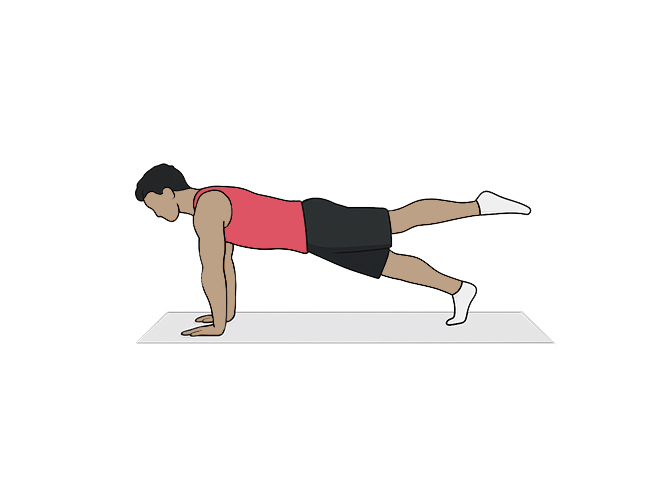 Tirage de jambe en gainage haut