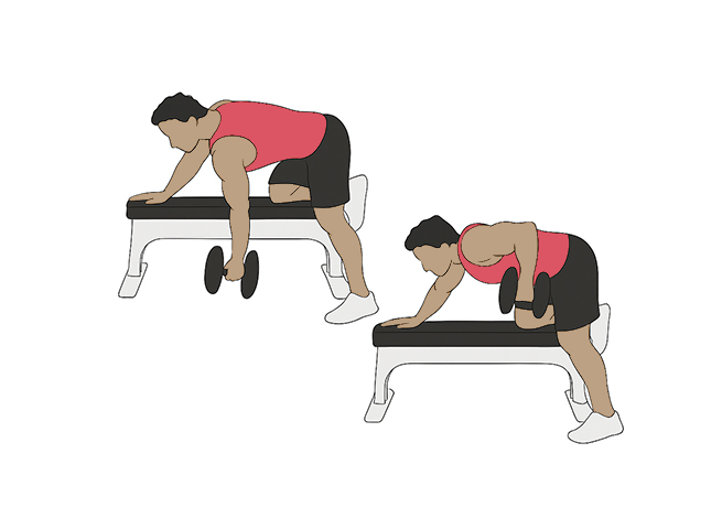 Tirage unilatéral avec haltère