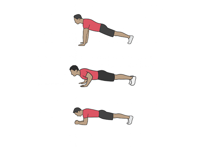 Pompe puis gainage bas