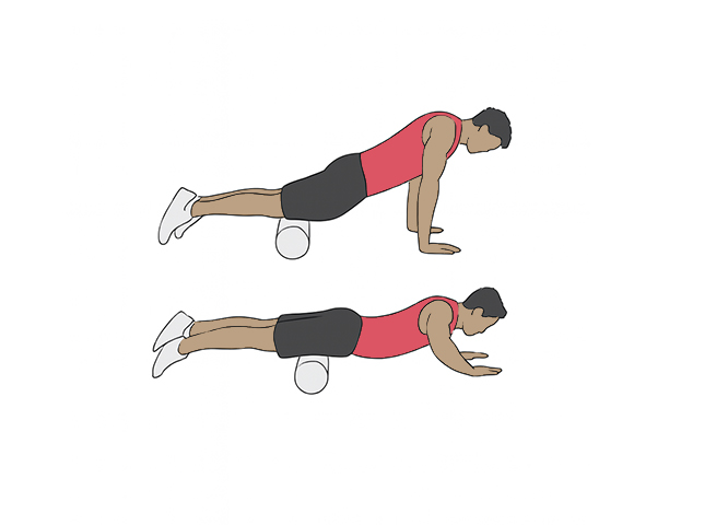 Massage des quadriceps au rouleau