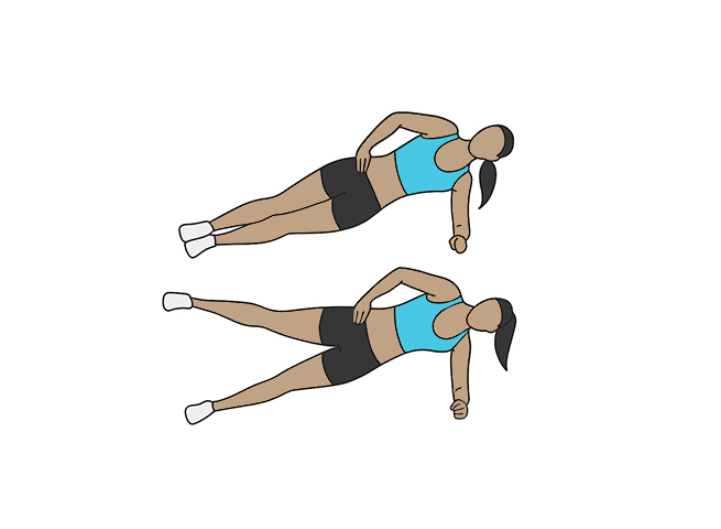 Planche avec adbuction de la hanche