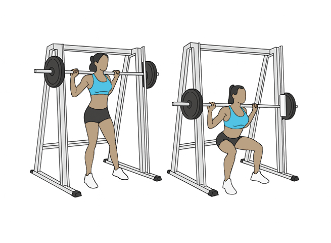 Squat à la Smith machine