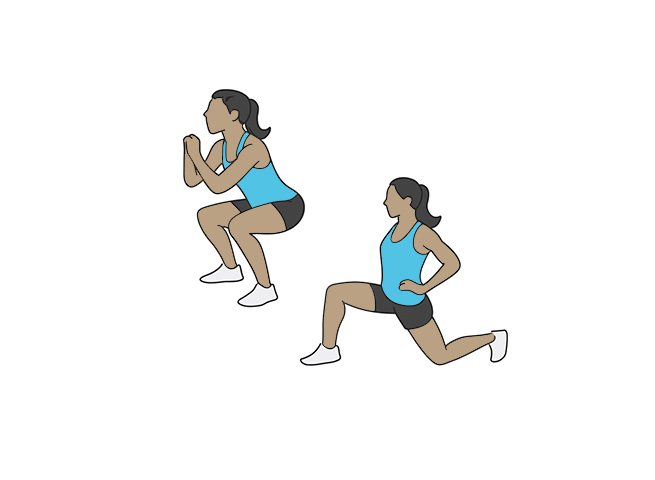 Squat puis fente