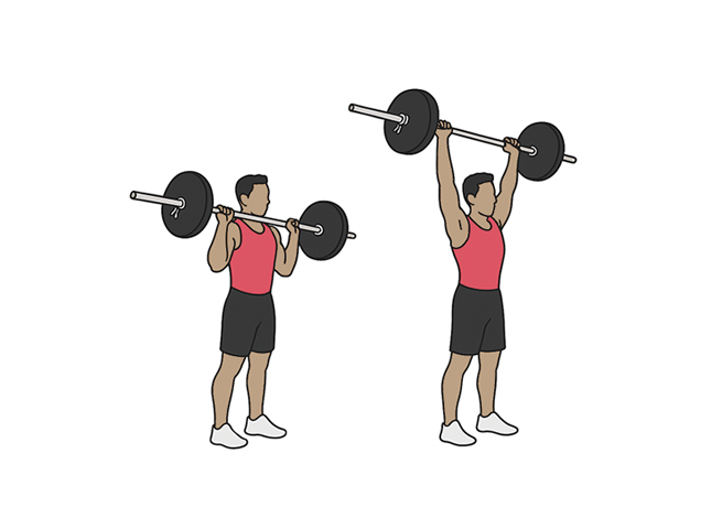 Développé militaire debout à la barre