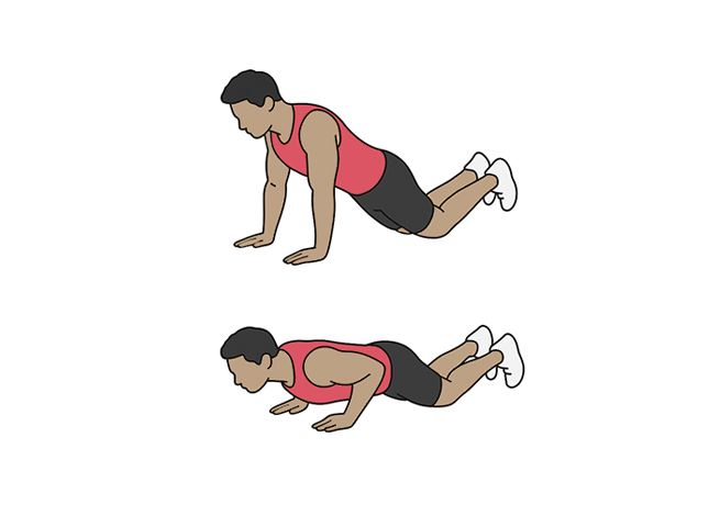 Pompes à genoux pour triceps