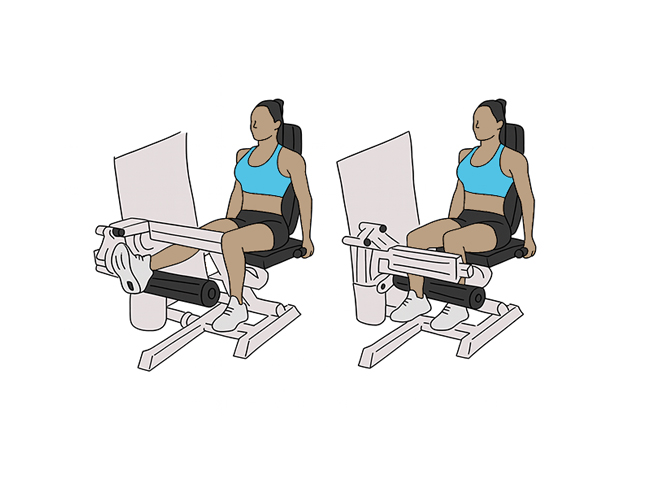 Ischio-jambiers à la machine en unilatéral