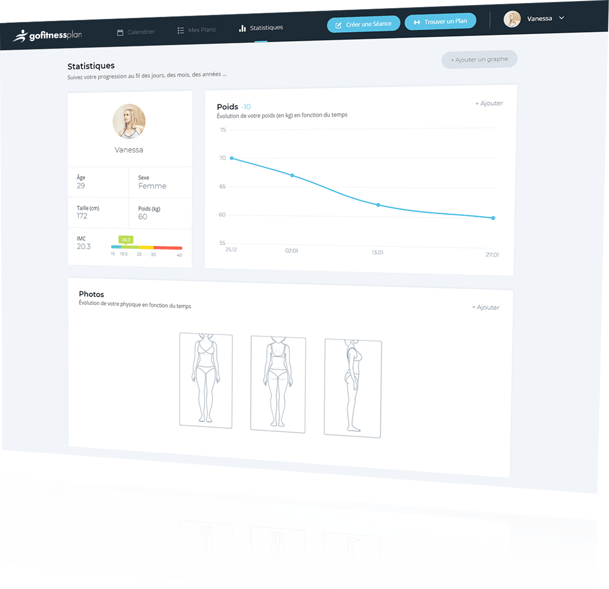 Écran de statistiques